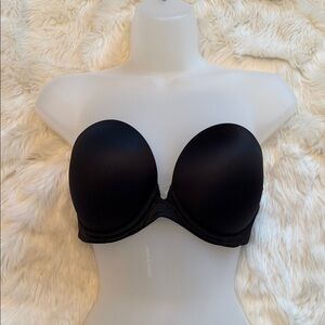 Victoria's Secret Black Strapless Molded Cup Bandeau Bra